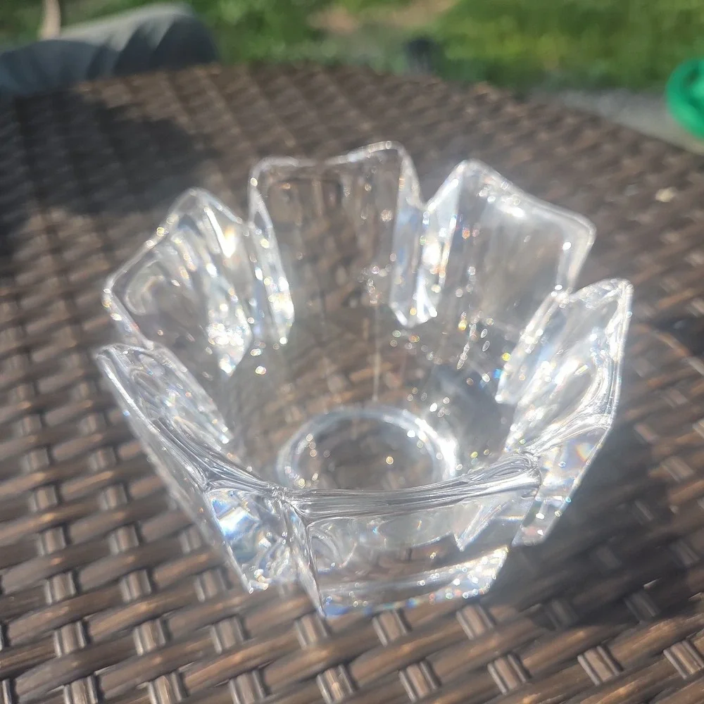 ORREFORS SWEDEN CORONA CRYSTAL GLASS BOWL LARS HELLSTEN SIGNED  6